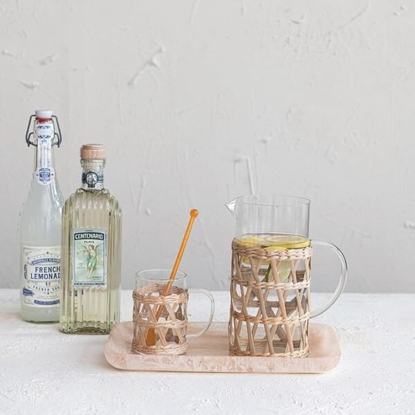 Glass Pitcher with Woven Sleeve